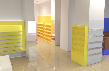 Renk depolama iç görselleştirme, 3d illüstrasyon 