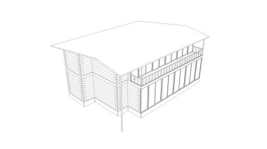 Ev binası, 3 boyutlu görselleştirme, illüstrasyon