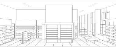 İç görselleştirmeyi kaydet, 3d illüstrasyon 