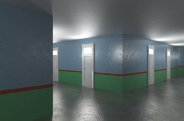 3d iç görüntü koridoru