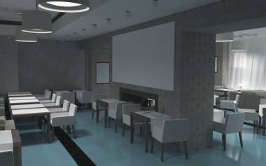 Kafe içi görselleştirme, 3D çizim çizimi 