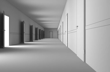 3d iç görüntü koridoru