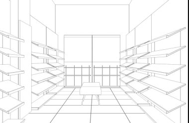 İç görselleştirmeyi kaydet, 3d illüstrasyon 