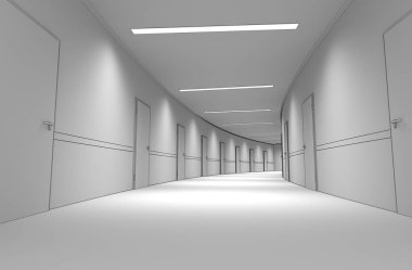 3d iç görüntü koridoru