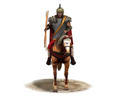 Beyaz arkaplanda 3D renk atlı savaşçı modeli