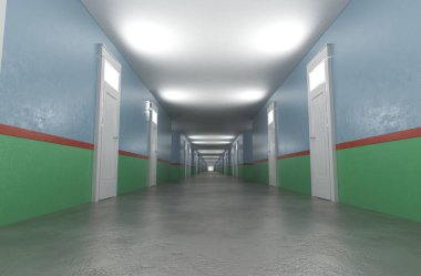 3d iç görüntü koridoru