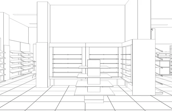 스토어 인테리어 시각화 — 스톡 사진