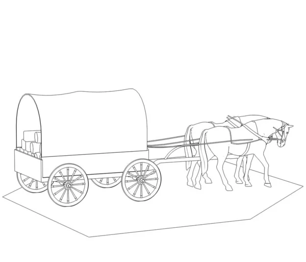 Illustration Stagecoach White Background — Stock Photo, Image