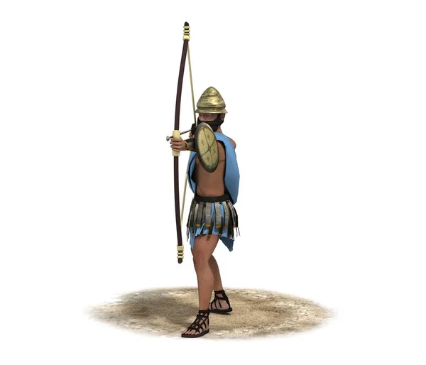 Illustration Warrior White Background — Stock Photo, Image