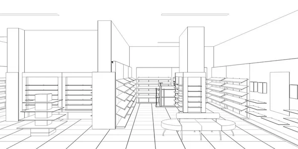Visualización Interior Tienda Ilustración —  Fotos de Stock