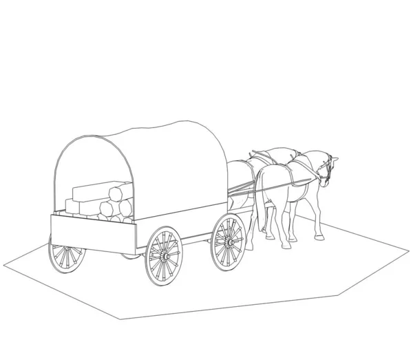 Illustration Stagecoach White Background — Stock Photo, Image