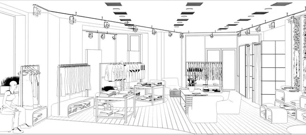 Store Interior Scheme Visualization Illustration — Stock Photo, Image