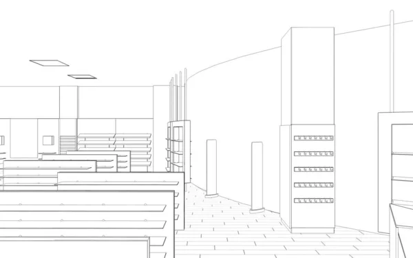 Store Interior Visualization Illustration — Stock Photo, Image