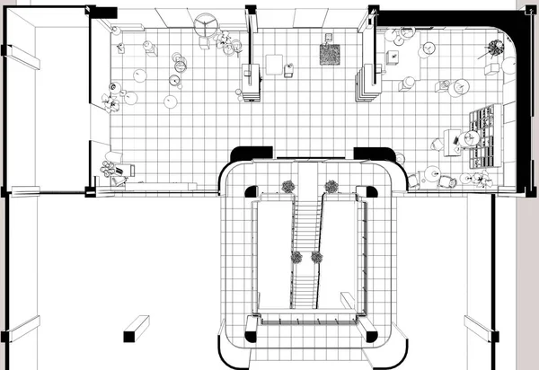 Interior Com Quarto Vazio Ilustração — Fotografia de Stock