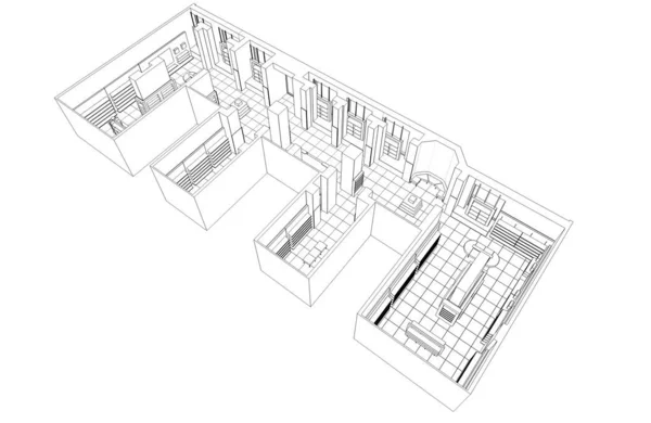 Armazene Visualização Interiores Ilustração — Fotografia de Stock