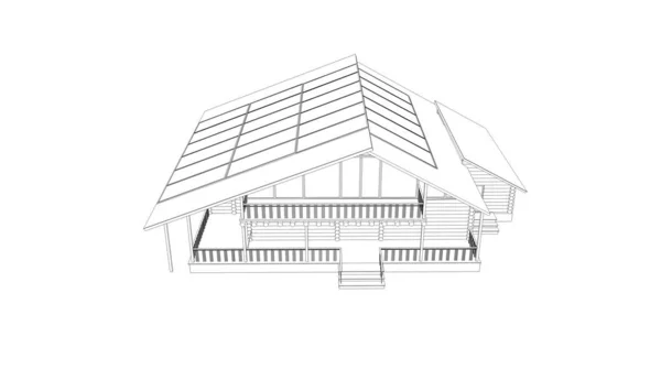 房屋大楼 3D可视化 — 图库照片