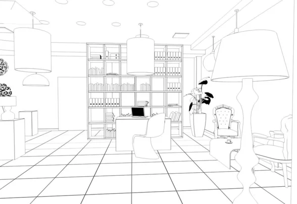 店内のスキームの可視化 3Dイラスト — ストック写真