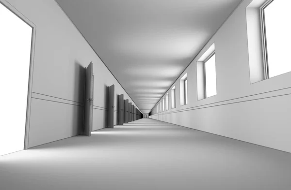 Corridor Interieur Illustratie — Stockfoto