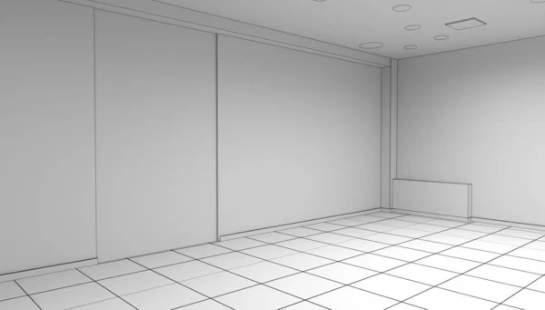 Empty Room Interior Visualization Illustration — Stock Photo, Image