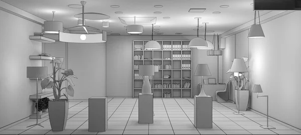 Modern Store Interior Visualization Illustration — Stock Photo, Image