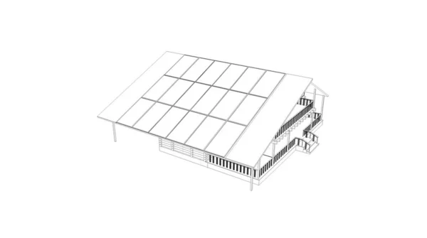 房屋大楼 3D可视化 — 图库照片