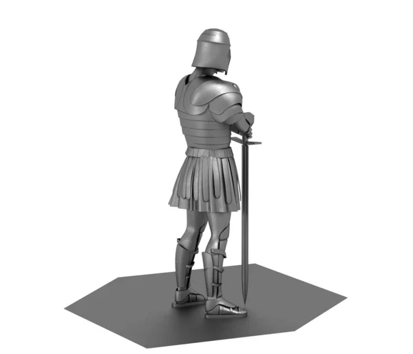 Model Rome Warrior Sword White Background — Stock Photo, Image