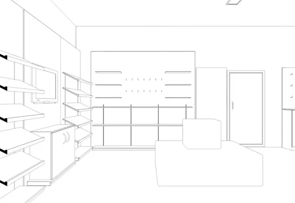 Illustration Store Interior — Stock Photo, Image