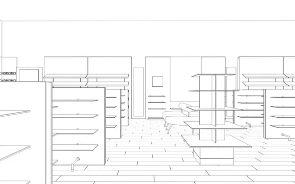 Simpan Visualisasi Interior Ilustrasi — Stok Foto