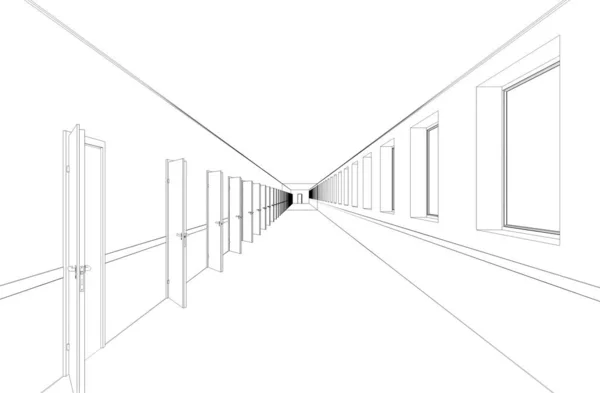 空旷的长廊 — 图库照片
