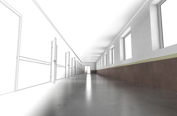 Corridor Illustration Intérieure — Photo