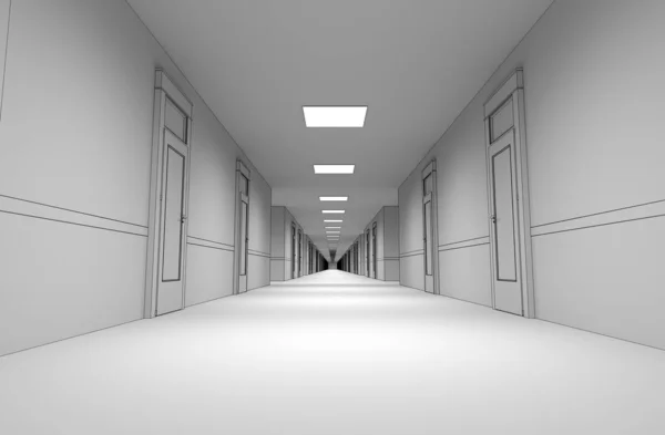 Corridor Interieur Illustratie — Stockfoto