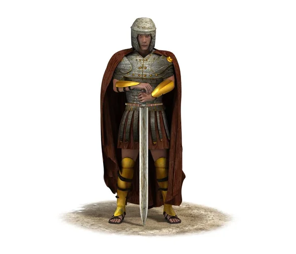 Color Illustration Rome Warrior Sword — Stock Photo, Image