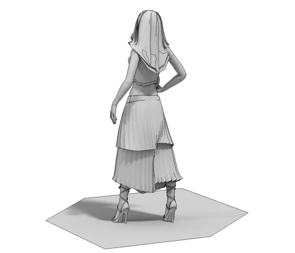 Topları Beyaz Arka Planda Izole Edilmiş Gri Elbiseli Bir Kız — Stok fotoğraf
