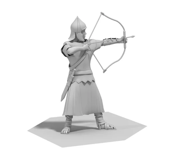 Illustration Warrior White Background — Stock Photo, Image