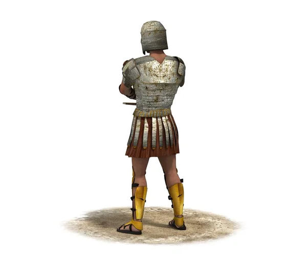 Color Illustration Rome Warrior White Background — Stock Photo, Image