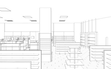 İç görselleştirmeyi kaydet, 3d illüstrasyon