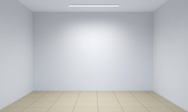 Boş oda iç tasviri, 3 boyutlu illüstrasyon 