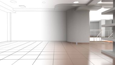 İç görselleştirmeyi kaydet, 3d illüstrasyon