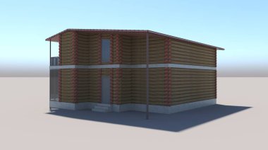 Ev binası, 3 boyutlu görselleştirme, illüstrasyon