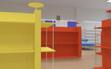 Renk depolama iç görselleştirme, 3d illüstrasyon 