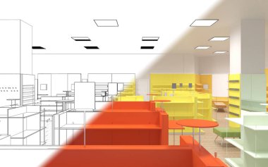 İç görselleştirmeyi kaydet, 3d illüstrasyon