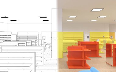 İç görselleştirmeyi kaydet, 3d illüstrasyon