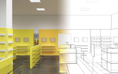 İç görselleştirmeyi kaydet, 3d illüstrasyon