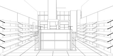 İç görselleştirmeyi kaydet, 3d illüstrasyon