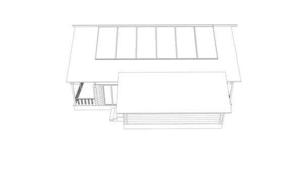 家の建物 3D視覚化 イラスト — ストック写真