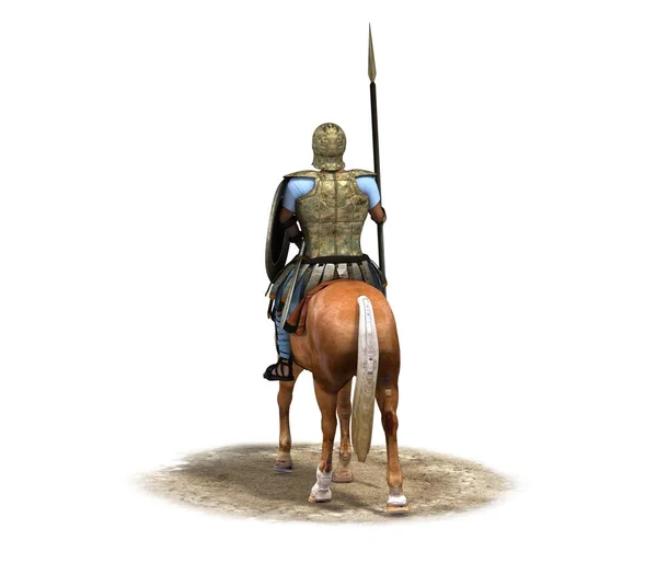 Illustration Warrior Horse White Background — Stock Photo, Image