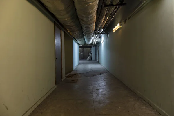 Interior Empty Corridor Old Industrial Building — 스톡 사진