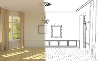 iç görselleştirme, 3d illüstrasyon, özet