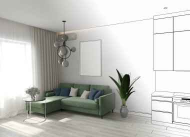 iç görselleştirme, 3d illüstrasyon, özet