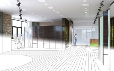 iç görselleştirme, 3d illüstrasyon, özet